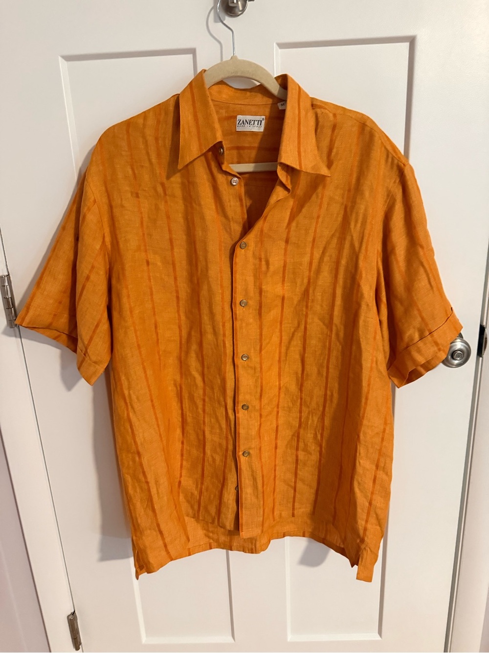 Zanetti Made in Italy Short-Sleeve Linen Shirt